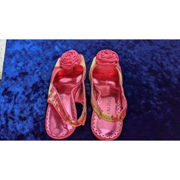 Rampage rosette heels, pink floral platform slingbacks size 6.5 - Picture 3 of 7